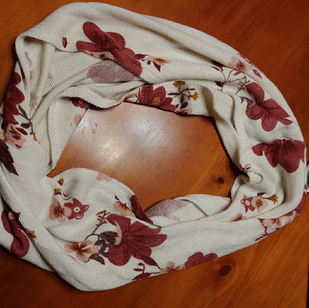 Floral knit tube/infinity scarf
